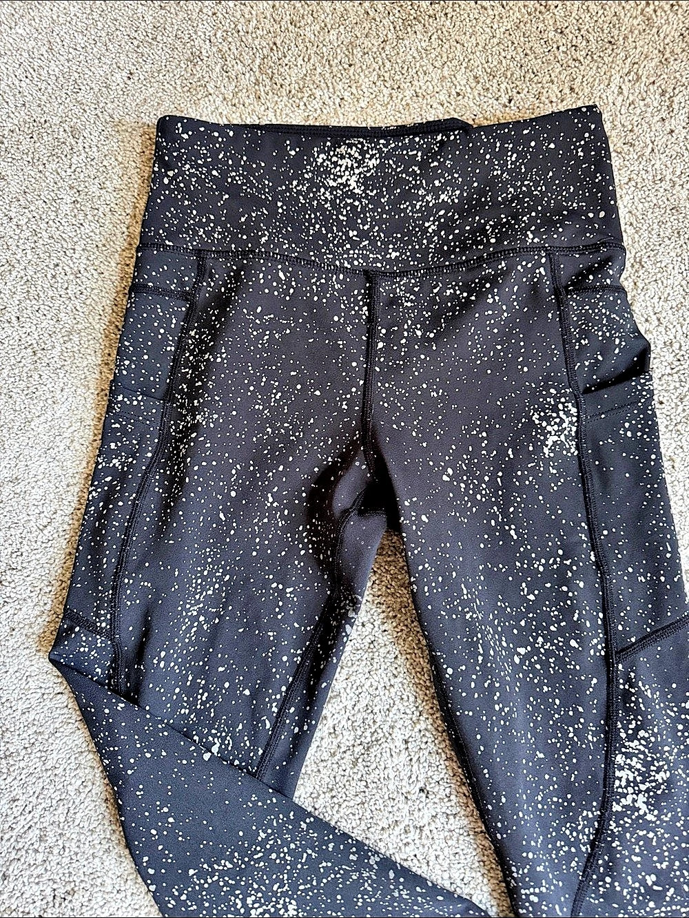 Zyia Active REFELCTIVE Splatter Light n Tight Hi-Rise Leggings Black & White 4